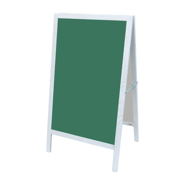 White Oak A-Frame | Green Ceramic Steel Chalkboard