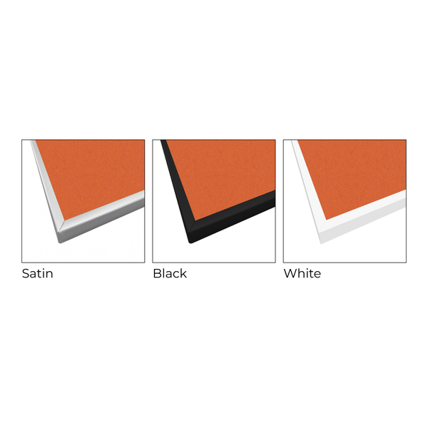 Tangerine Zest | Landscape FORBO Bulletin Board with Minimalist Frame