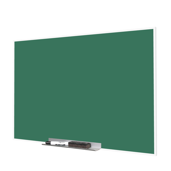 White Minimalist Frame | Landscape Green Ceramic Steel Chalkboard