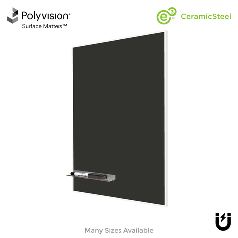 White Minimalist Frame | Portrait Black Ceramic Steel Chalkboard
