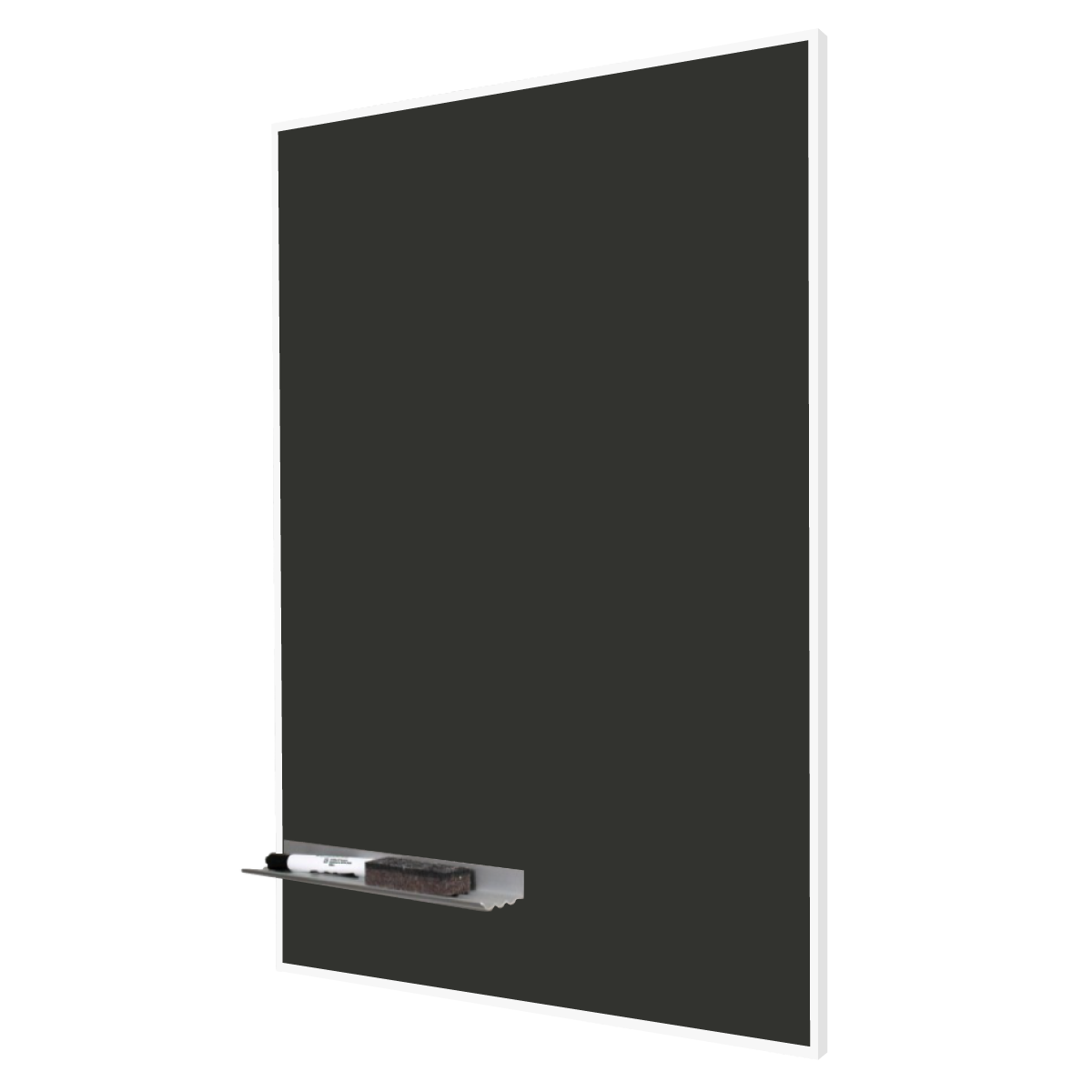 White Minimalist Frame | Portrait Black Ceramic Steel Chalkboard