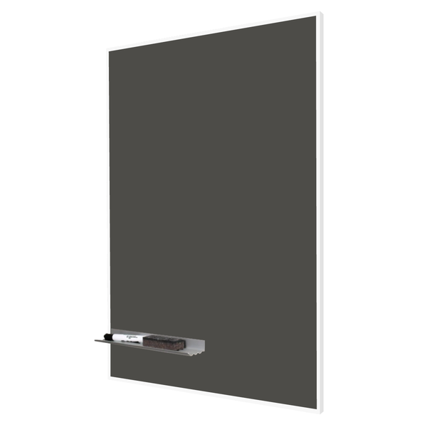 White Minimalist Frame | Portrait Slate Gray Ceramic Steel Chalkboard