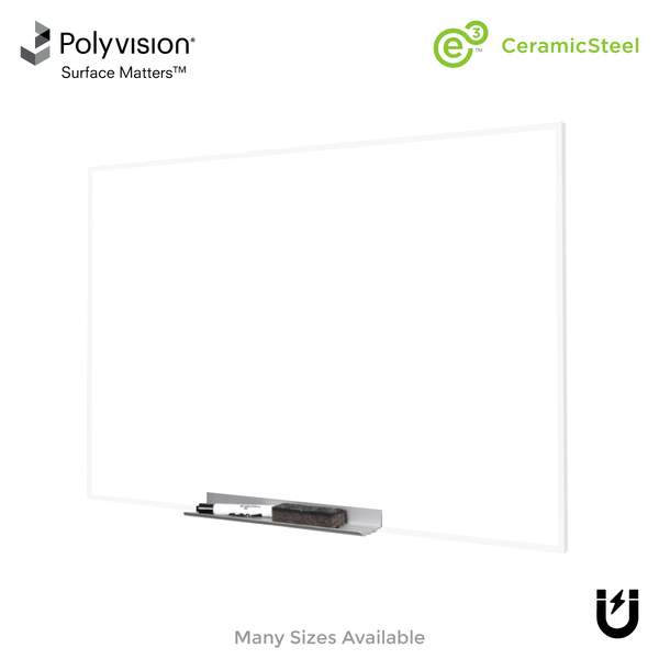 White Minimalist Frame | Landscape Ceramic Steel Whiteboard