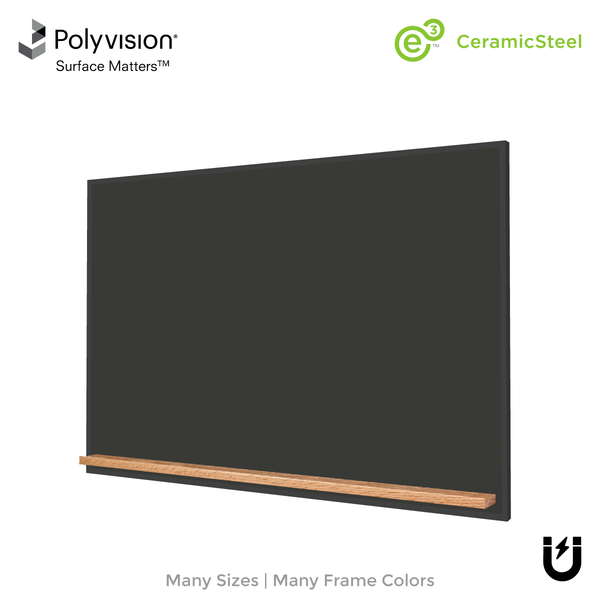 The Black Minimalist Wood | Landscape Black Ceramic Steel Chalkboard