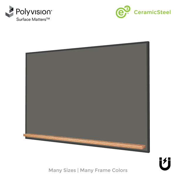 The Black Minimalist Wood | Landscape Slate Gray Ceramic Steel Chalkboard