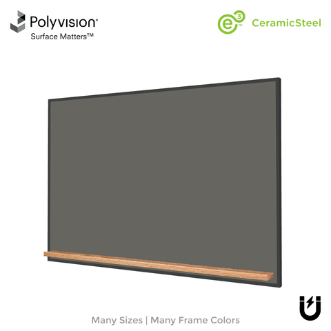 The Black Minimalist Wood | Landscape Slate Gray Ceramic Steel Chalkboard
