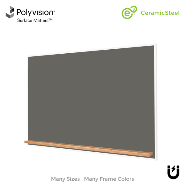 The White Minimalist Wood | Landscape Slate Gray Ceramic Steel Chalkboard