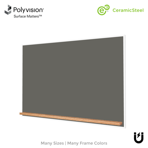 The White Minimalist Wood | Landscape Slate Gray Ceramic Steel Chalkboard