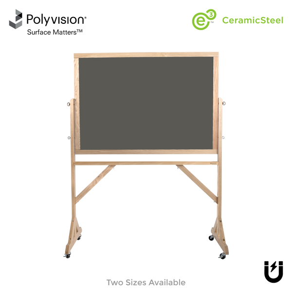 Wood Frame | Portable Ceramic Steel Chalkboard