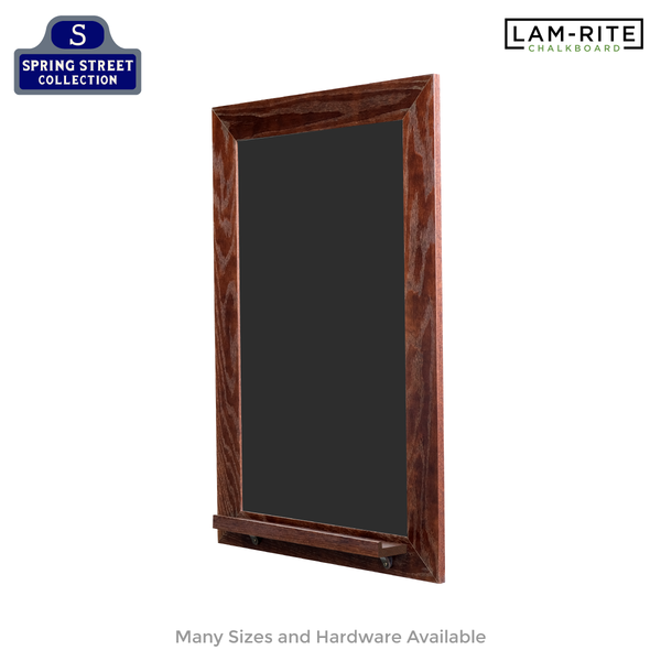 Dark Walnut Wood Frame | Spring Street | Black Lam-Rite Chalkboard | Tray