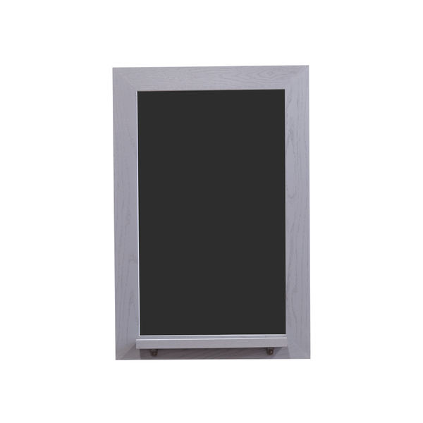 Smoked Gray Wood Frame | Spring Street | Black Ceramic Steel Chalkboard | Tray