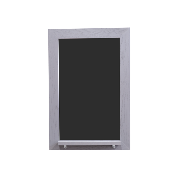 Smoked Gray Wood Frame | Spring Street | Black Ceramic Steel Chalkboard | Tray