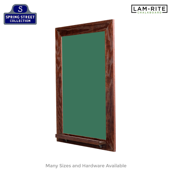 Dark Walnut Wood Frame | Spring Street | Green Lam-Rite Chalkboard | Tray