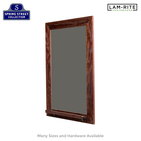 Dark Walnut Wood Frame | Spring Street | Slate Gray Lam-Rite Chalkboard | Tray