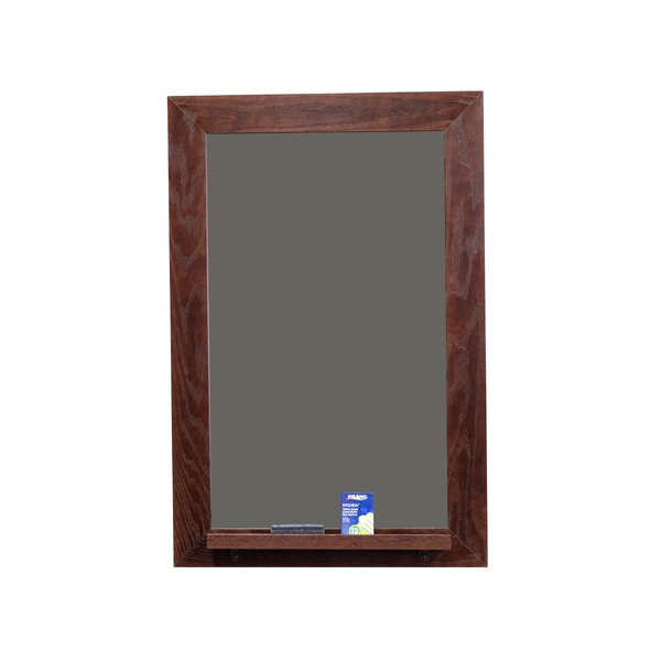 Dark Walnut Wood Frame | Spring Street | Slate Gray Lam-Rite Chalkboard | Tray