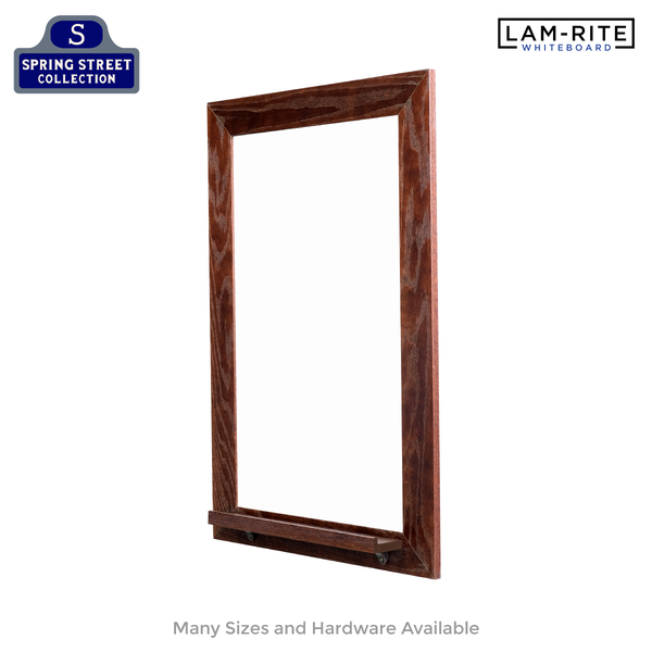 Dark Walnut Wood Frame | Spring Street | Lam-Rite Whiteboard | Tray