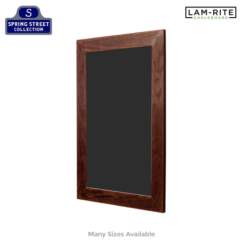 Dark Walnut Wood Frame | Spring Street | Black Lam-Rite Chalkboard | Without Tray