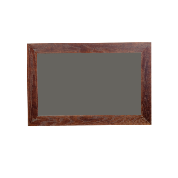 Dark Walnut Wood Frame | Spring Street | Slate Gray Ceramic Steel Chalkboard | Without Tray