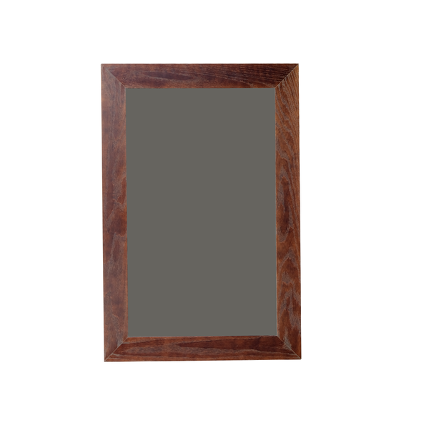 Dark Walnut Wood Frame | Spring Street | Slate Gray Ceramic Steel Chalkboard | Without Tray