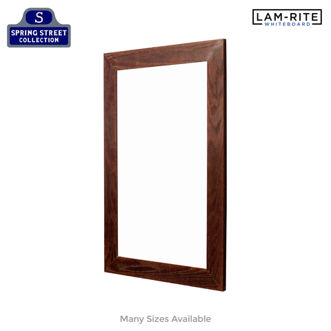 Dark Walnut Wood Frame | Spring Street | Lam-Rite Whiteboard | Without Tray