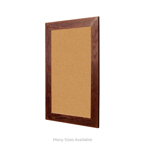 Dark Walnut Large Wood Frame | Natural Tan Cork | Without Tray
