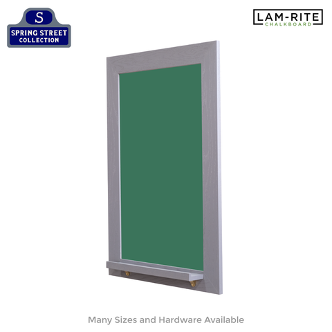 Smoked Gray Wood Frame | Spring Street | Green Lam-Rite Chalkboard | Tray