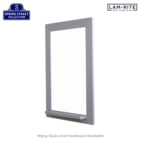 Smoked Gray Wood Frame | Spring Street | Lam-Rite Whiteboard | Tray