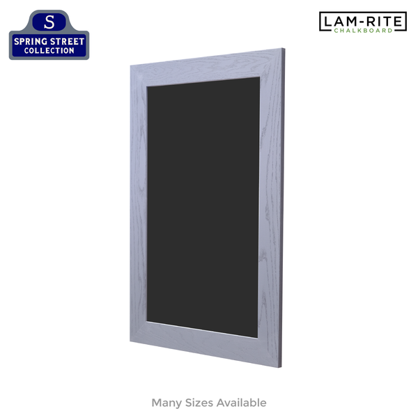 Smoked Gray Wood Frame | Spring Street | Black Lam-Rite Chalkboard | Without Tray