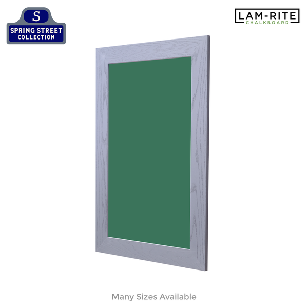 Smoked Gray Wood Frame | Spring Street | Green Lam-Rite Chalkboard | Without Tray