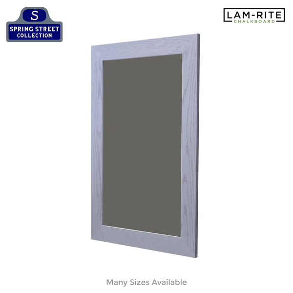 Smoked Gray Wood Frame | Spring Street | Slate Gray Lam-Rite Chalkboard | Without Tray