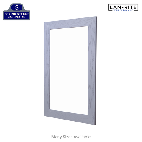 Smoked Gray Wood Frame | Spring Street | Lam-Rite Whiteboard | Without Tray