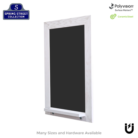 White Oak Wood Frame | Spring Street | Black Ceramic Steel Chalkboard | Tray