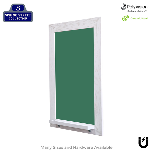 White Oak Wood Frame | Spring Street | Green Ceramic Steel Chalkboard | Tray