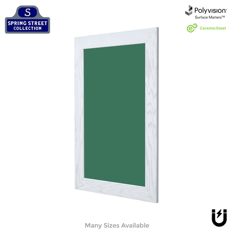 White Oak Wood Frame | Spring Street | Green Ceramic Steel Chalkboard | Without Tray