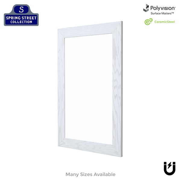 White Oak Wood Frame | Spring Street | Ceramic Steel Whiteboard | Without Tray