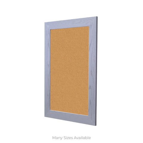 Smoked Gray Large Wood Frame | Natural Tan Cork | Without Tray