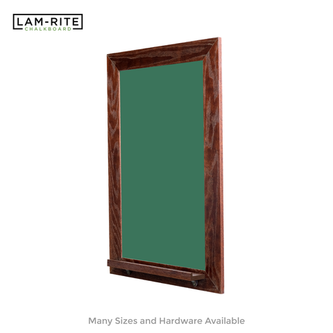 Dark Walnut Wood Frame | Spring Street | Green Lam-Rite Chalkboard | Tray