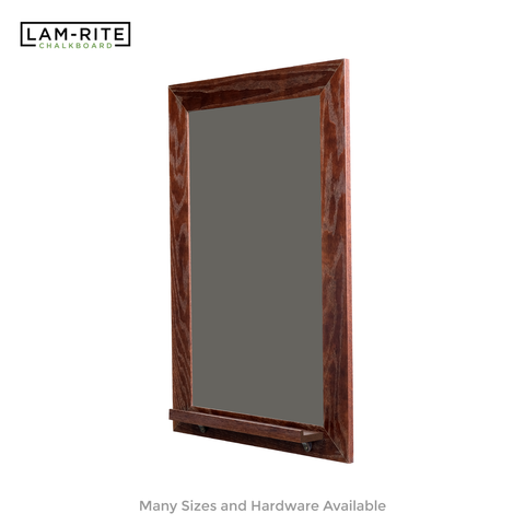 Dark Walnut Wood Frame | Spring Street | Slate Gray Lam-Rite Chalkboard | Tray