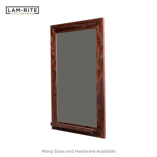 Dark Walnut Wood Frame | Spring Street | Slate Gray Lam-Rite Chalkboard | Tray