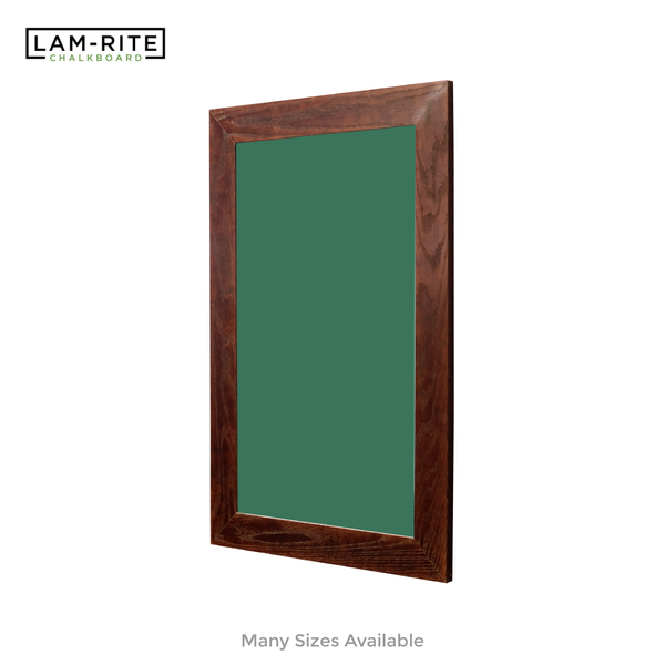Dark Walnut Wood Frame | Spring Street | Green Lam-Rite Chalkboard | Without Tray