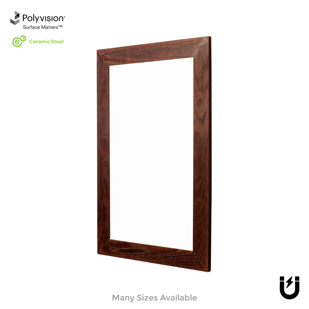 Dark Walnut Wood Frame | Spring Street | Ceramic Steel Whiteboard