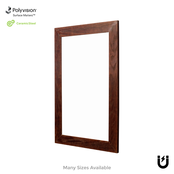 Dark Walnut Wood Frame | Spring Street | Ceramic Steel Whiteboard | Without Tray