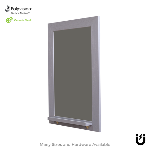 Smoked Gray Wood Frame | Spring Street | Slate Gray Ceramic Steel Chalkboard | Tray