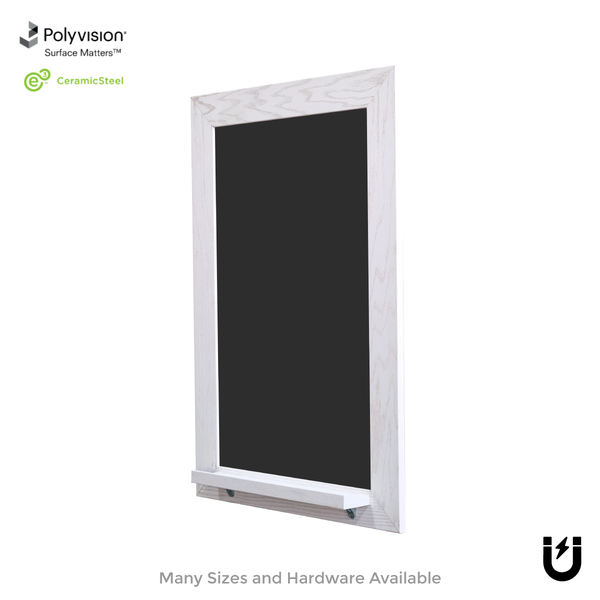 White Oak Wood Frame | Spring Street | Black Ceramic Steel Chalkboard | Tray