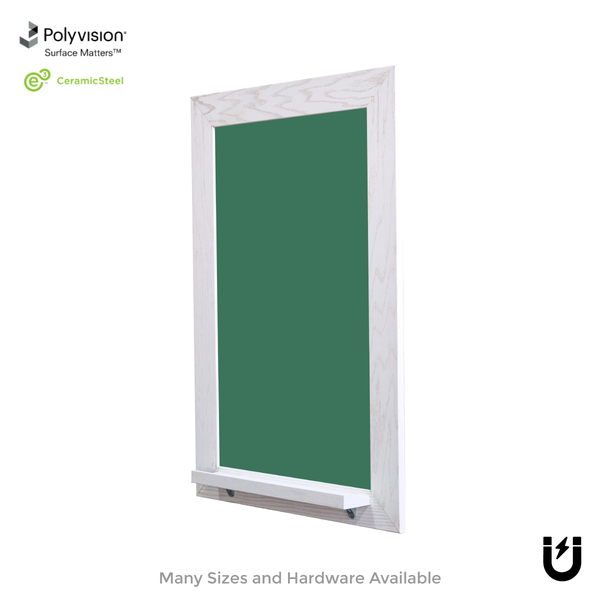 White Oak Wood Frame | Spring Street | Green Ceramic Steel Chalkboard | Tray