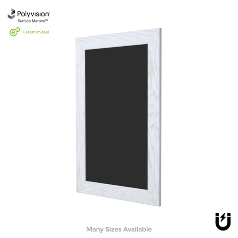 White Oak Wood Frame | Spring Street | Black Ceramic Steel Chalkboard | Without Tray