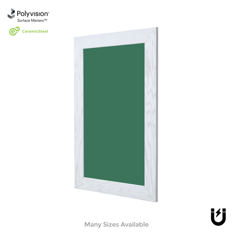 White Oak Wood Frame | Spring Street | Green Ceramic Steel Chalkboard | Without Tray