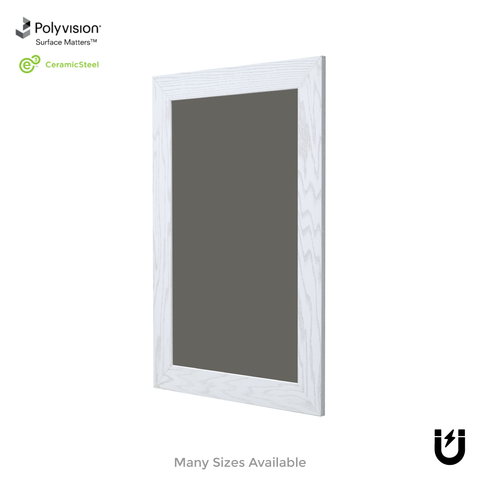 White Oak Wood Frame | Spring Street | Slate Gray Ceramic Steel Chalkboard | Without Tray
