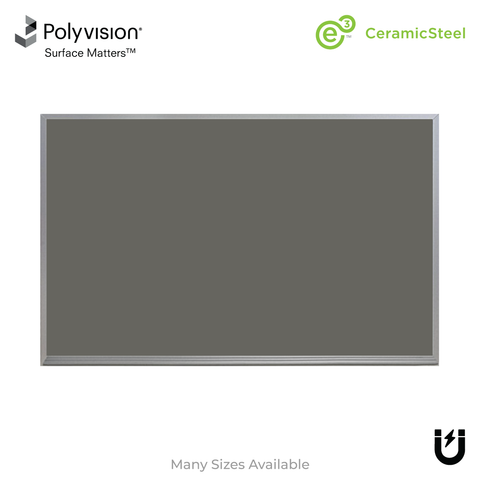 Satin Aluminum Frame | Landscape Slate Gray Ceramic Steel Chalkboard