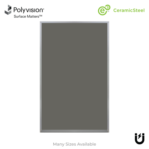 Satin Aluminum Frame | Portrait Slate Gray Ceramic Steel Chalkboard